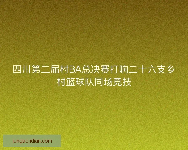 四川第二届村BA总决赛打响二十六支乡村篮球队同场竞技 四川第二届村BA总决赛打响二十六支乡村篮球队同场竞技